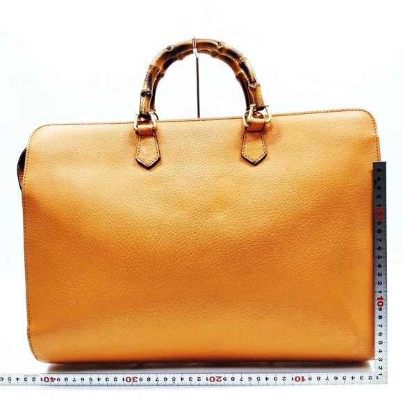 Gucci Bamboo Tan Leather Briefcase/Handbag - Picture 4 of 10